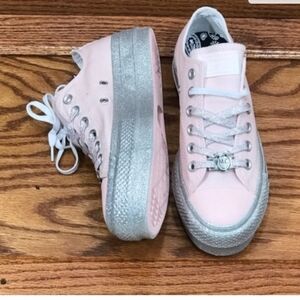 Converse X Miley Cyrus‎ CTAS Lift Ox Pink Dogwood White Silver Platform NO BOX